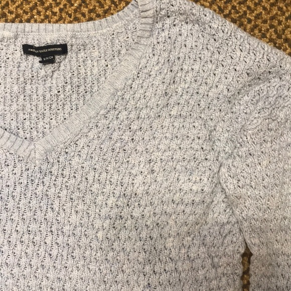 Light blue knit v-neck sweater - Picture 3 of 4